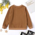 Kid Boy Casual Cable Knit Textured Sweatshirt Khaki image 5