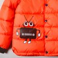 Kid Boy Animal Pattern Button Design Coat Orange