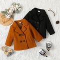 Baby Boy/Girl Solid Lapel Double Breasted Long-sleeve Wool Blend Coat Brown