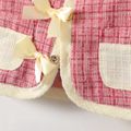 Princess Baby Long-sleeve Bowknot Plaid Cardigan Outwear Light Red
