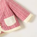 Princess Baby Long-sleeve Bowknot Plaid Cardigan Outwear Light Red