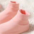 3-pack Solid Color Cotton Hat and Socks and Anti-scratch Gloves Set Pink image 4