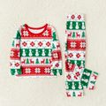 Christmas Multi-color All Over Print Family Matching Long-sleeve Pajamas Sets (Flame Resistant) Multi-color image 4