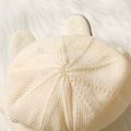 Baby Bunny Ear Decor Solid Color Warm Knit Beanie Hat Beige