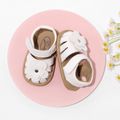 Baby / Toddler Flower Decor Ankle Strap Prewalker Shoes White