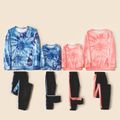 Family Matching Tie Dye Long-sleeve Sweatshirts and Track Pants Sets ColorBlock