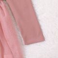 Kid Girl Mesh Splice Long-sleeve Pink Dress Pink