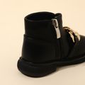 Toddler British Style Black Side Zipper Boots Black