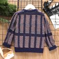 Toddler Girl/Boy Casual Striped Knit Sweater Blue