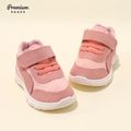 Toddler / Kid Top-stitching Pink Velcro Closure Sneakers Pink