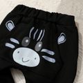 3pcs Baby Cartoon Animal Print Cotton Long-sleeve Set Black/White