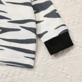 3pcs Baby Cartoon Animal Print Cotton Long-sleeve Set Black/White