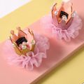 Faux Pearls Sequin Crown Lace Hair Clip for Girls Pink image 3