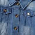 Toddler Boy 100% Cotton Embroidered Hooded Denim Jacket Deep Blue