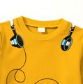 2-piece Kid Boy Game Console Print Pullover Sweatshirt and Colorblock Pants Set Yellow