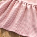 Toddler Girl Faux-two Ruffle Collar Pink Houndstooth Long-sleeve Dress Light Pink image 5