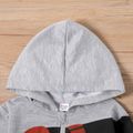 Kid Boy Animal Bear/Dinosaur Print Zipper Hooded Jacket Sweatshirt Grey
