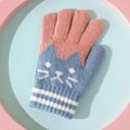 Toddler / Kid Cat Print Cartoon Winter Warm Gloves Blue