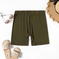 Women Plus Size Casual High Waist Shorts Army green