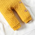 Baby Boy/Girl Solid Knitting Button Down Long-sleeve Jumpsuit Ginger