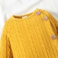 Baby Boy/Girl Solid Knitting Button Down Long-sleeve Jumpsuit Ginger image 2
