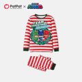 PJ Mask Family Matching Team Christmas Stripe Top and Pants Pajamas Sets Red