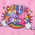 Care Bears 2-piece Kid Girl Letter Print Sweatshirt and Stripe/Heart Print Leggings Set Pink