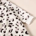 Leopard Print Fluffy Long-sleeve Grey or Coffee Baby Jumpsuit Light Grey image 5