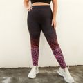 Women Plus Size Sporty Colorblock Leggings Black
