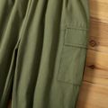 Toddler Boy 100% Cotton Solid Color Elasticized Cargo Pants Army green