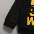 2-piece Toddler Boy Letter Dinosaur Print Black Hoodie Sweatshirt and Camouflage Print Pants Set Black