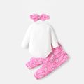 Peppa Pig Baby Girl Pink 2-piece  Stars And Rainbow Bowknot Jumpsuit And Pants Set Pink