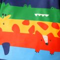 Baby Boy Cartoon Animal Print Rainbow Striped Long-sleeve Romper Multi-color image 4