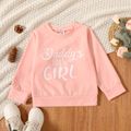 Toddler Girl Letter Print Casual Pullover Sweatshirt Light Pink image 1