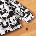 2-piece Toddler Boy Animal Dog Print Hoodie Sweatshirt and Pants Set White