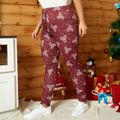 Women Plus Size Sporty Christmas Allover Print Leggings MAROON