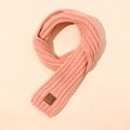 Kids Pure Color Warm Autumn and Winter Knitted Scarf Pink image 1