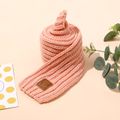 Kids Pure Color Warm Autumn and Winter Knitted Scarf Pink image 2