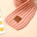 Kids Pure Color Warm Autumn and Winter Knitted Scarf Pink image 3