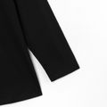 Women Plus Size Elegant Ruffled Long-sleeve Tee Black