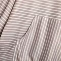 Women Plus Size Casual Stripe Pocket Design Hoodie Sweatshirt Light Grey