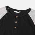 Family Matching Raglan Long-sleeve Black Button T-shirts Tops blackgray
