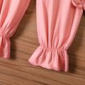 Toddler Girl Bowknot Design Pink Ruffled Cuff Paperbag Pants Pink
