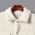 Family Matching Double-sided Fluffy Fleece Lapel Long-sleeve Splicing Leopard Jackets OffWhite