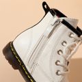 Toddler / Kid Side Zipper Perforated Lace-up White Boots White