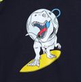 2-piece Kid Boy Space Rocket Dinosaur Print Hoodie Sweatshirt and Letter Print Pants Set Tibetanblue