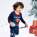 Superman Family Matching Christmas Reindeer and Snowflake Top And Pants Pajamas Sets Royal Blue image 5