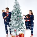 Superman Family Matching Christmas Reindeer and Snowflake Top And Pants Pajamas Sets Royal Blue image 4