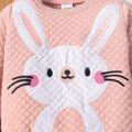 2-piece Toddler Girl Cute Rabbit Pattern Textured Sweatshirt and Pants Set Pink image 5