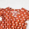 All Over Polka Dots Brick Red Ruffle-sleeve Dress for Mom and Me Brick red